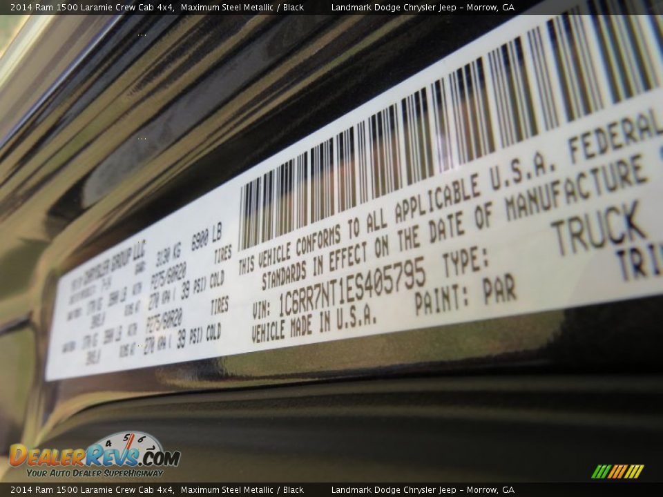 2014 Ram 1500 Laramie Crew Cab 4x4 Maximum Steel Metallic / Black Photo #10