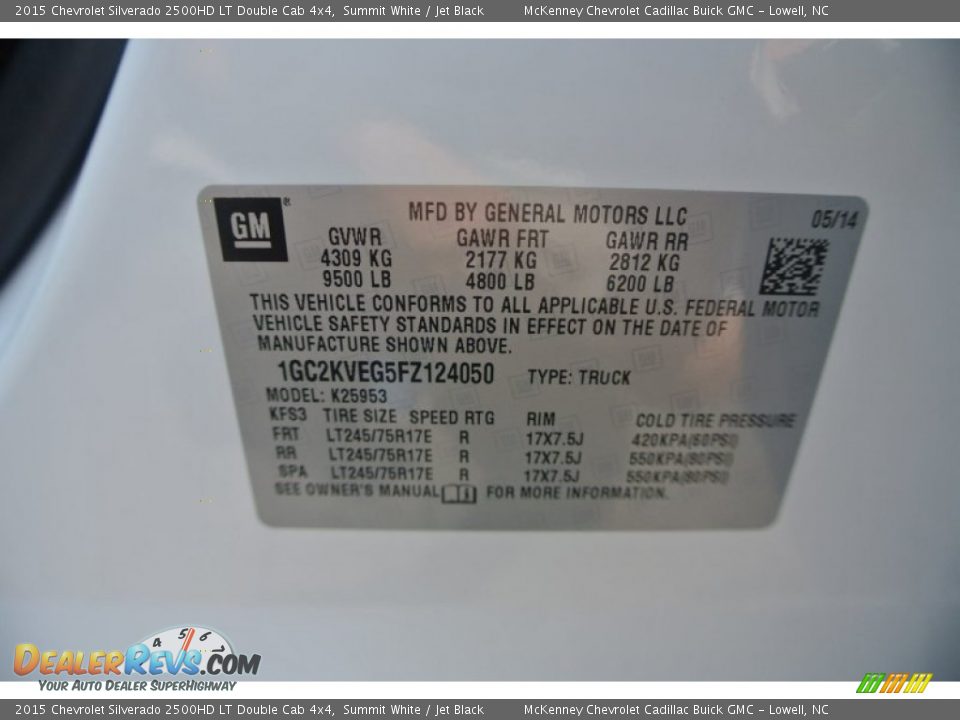 2015 Chevrolet Silverado 2500HD LT Double Cab 4x4 Summit White / Jet Black Photo #7