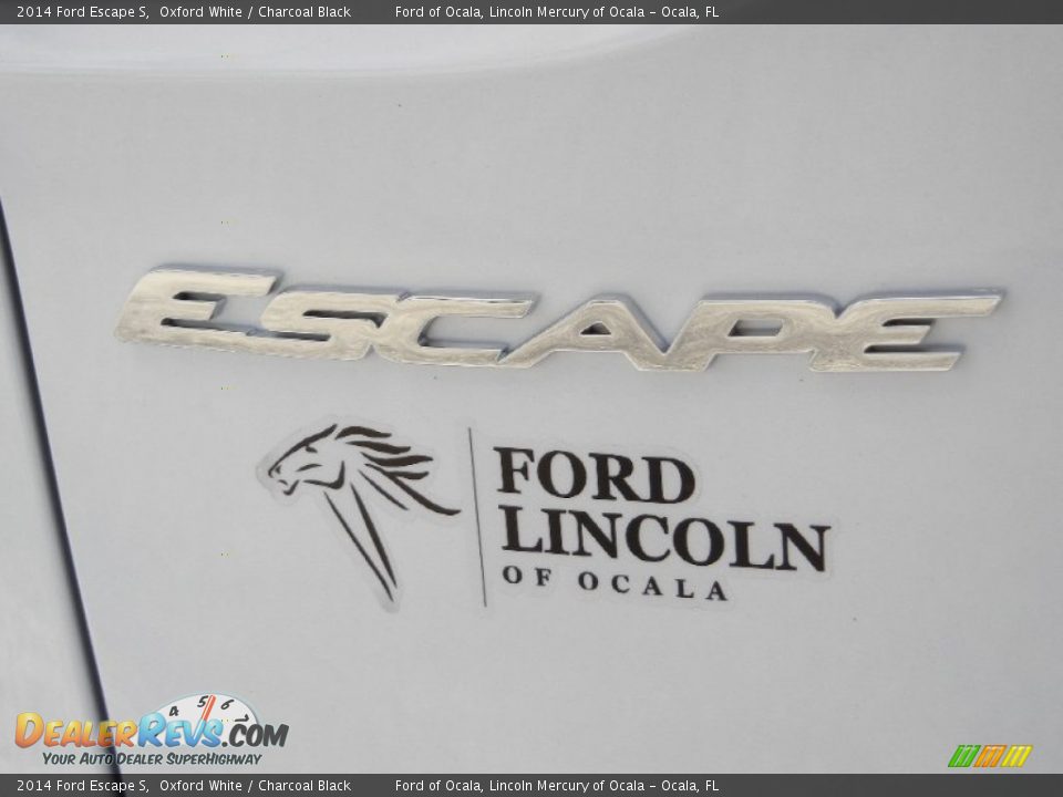 2014 Ford Escape S Oxford White / Charcoal Black Photo #4