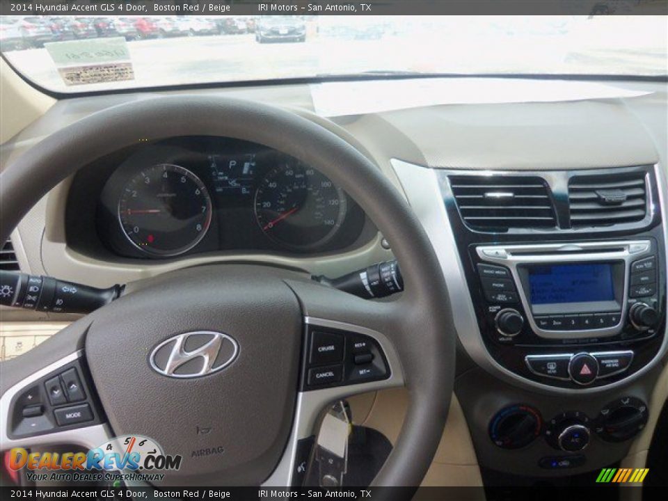 2014 Hyundai Accent GLS 4 Door Boston Red / Beige Photo #7