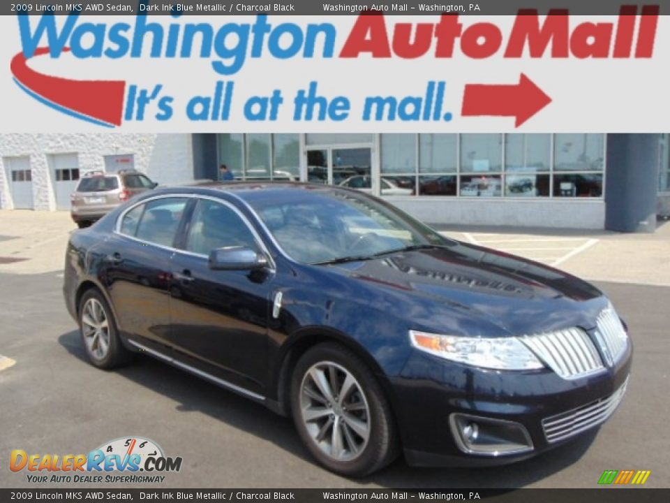 2009 Lincoln MKS AWD Sedan Dark Ink Blue Metallic / Charcoal Black Photo #1