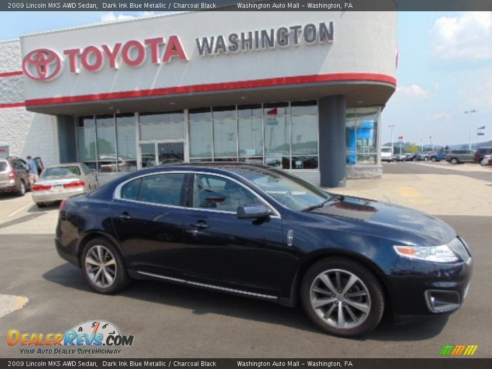 2009 Lincoln MKS AWD Sedan Dark Ink Blue Metallic / Charcoal Black Photo #2