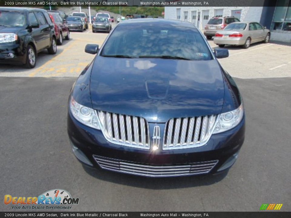 2009 Lincoln MKS AWD Sedan Dark Ink Blue Metallic / Charcoal Black Photo #4