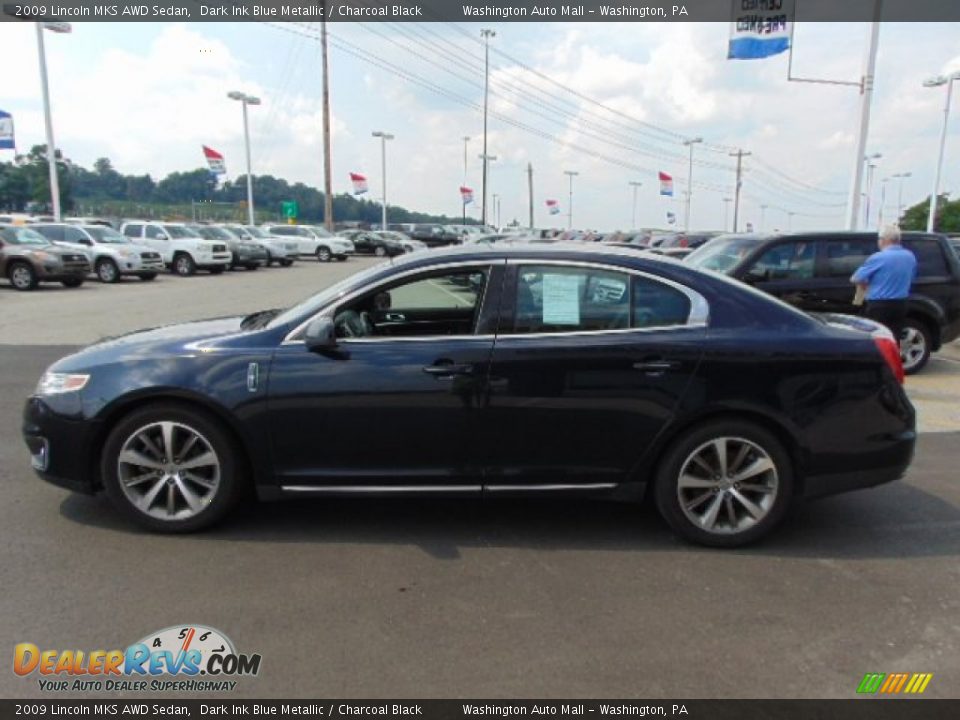 2009 Lincoln MKS AWD Sedan Dark Ink Blue Metallic / Charcoal Black Photo #6