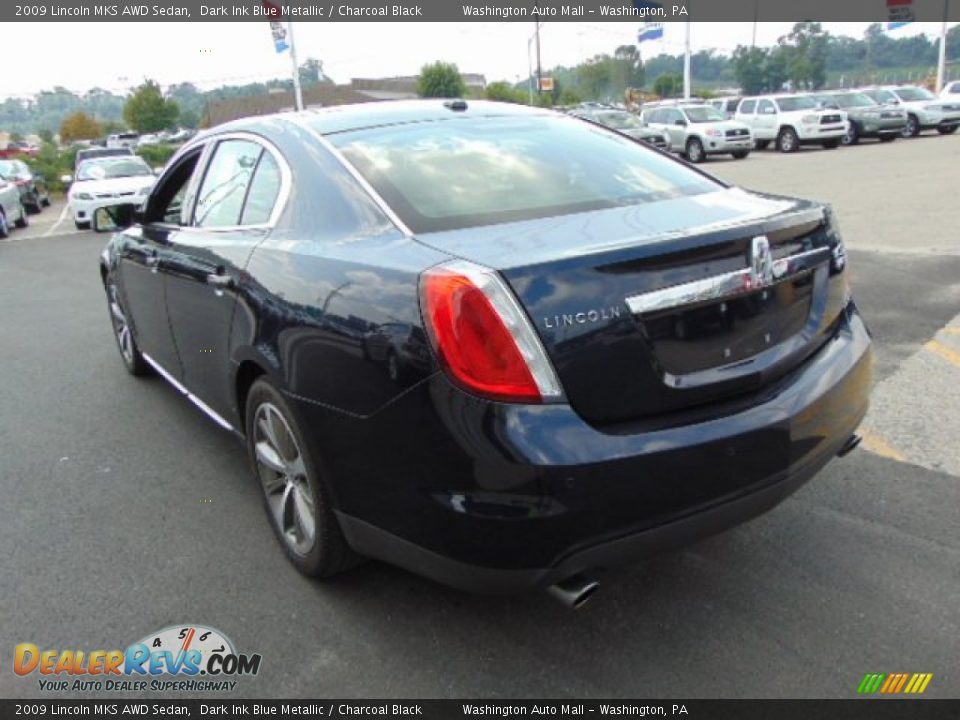 2009 Lincoln MKS AWD Sedan Dark Ink Blue Metallic / Charcoal Black Photo #7