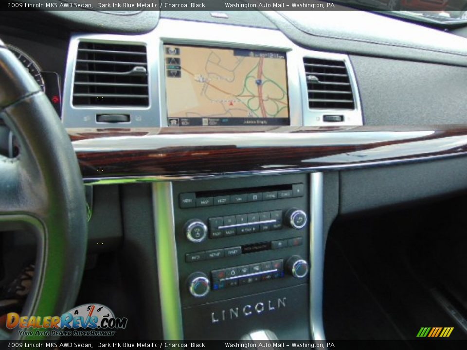 2009 Lincoln MKS AWD Sedan Dark Ink Blue Metallic / Charcoal Black Photo #14