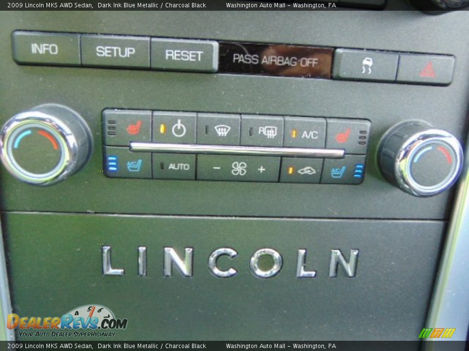 2009 Lincoln MKS AWD Sedan Dark Ink Blue Metallic / Charcoal Black Photo #16