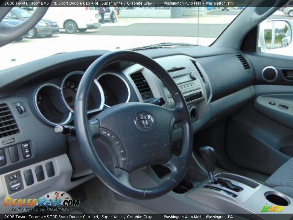 2008 Toyota Tacoma V6 TRD Sport Double Cab 4x4 Super White / Graphite Gray Photo #11