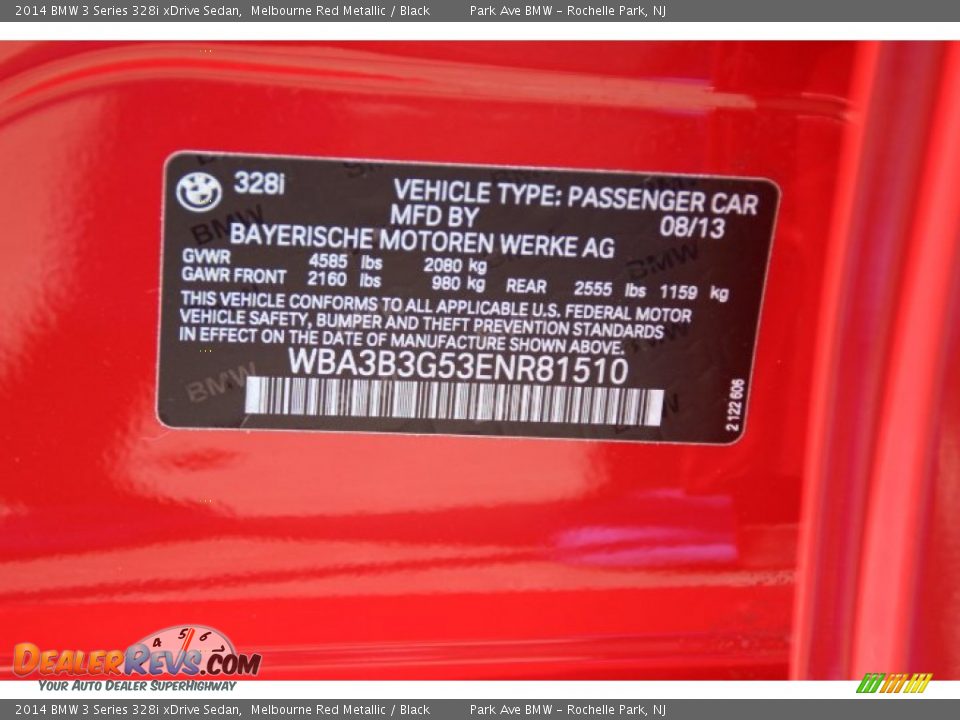2014 BMW 3 Series 328i xDrive Sedan Melbourne Red Metallic / Black Photo #33
