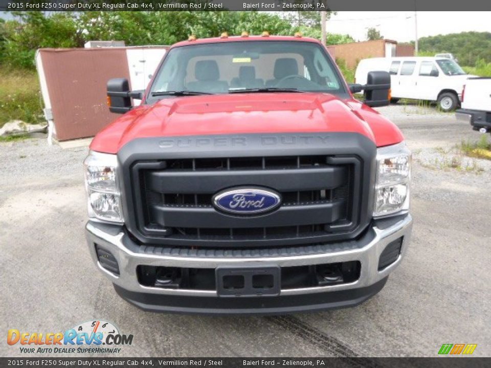 2015 Ford F250 Super Duty XL Regular Cab 4x4 Vermillion Red / Steel Photo #3