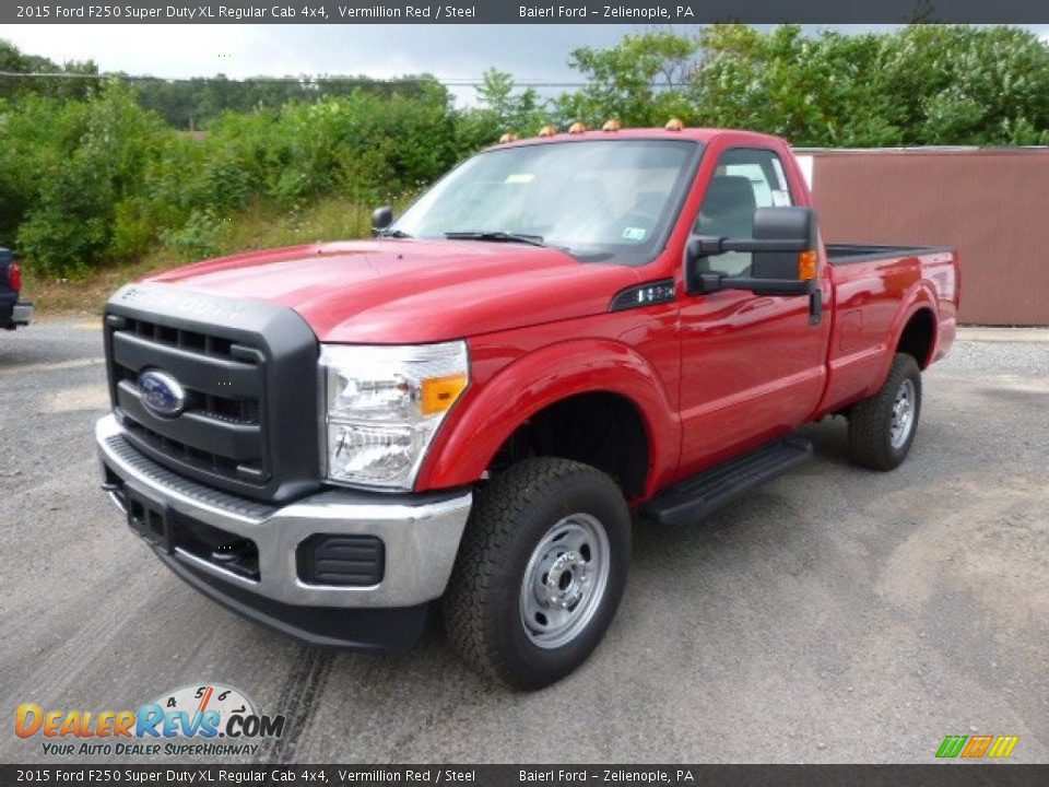2015 Ford F250 Super Duty XL Regular Cab 4x4 Vermillion Red / Steel Photo #4