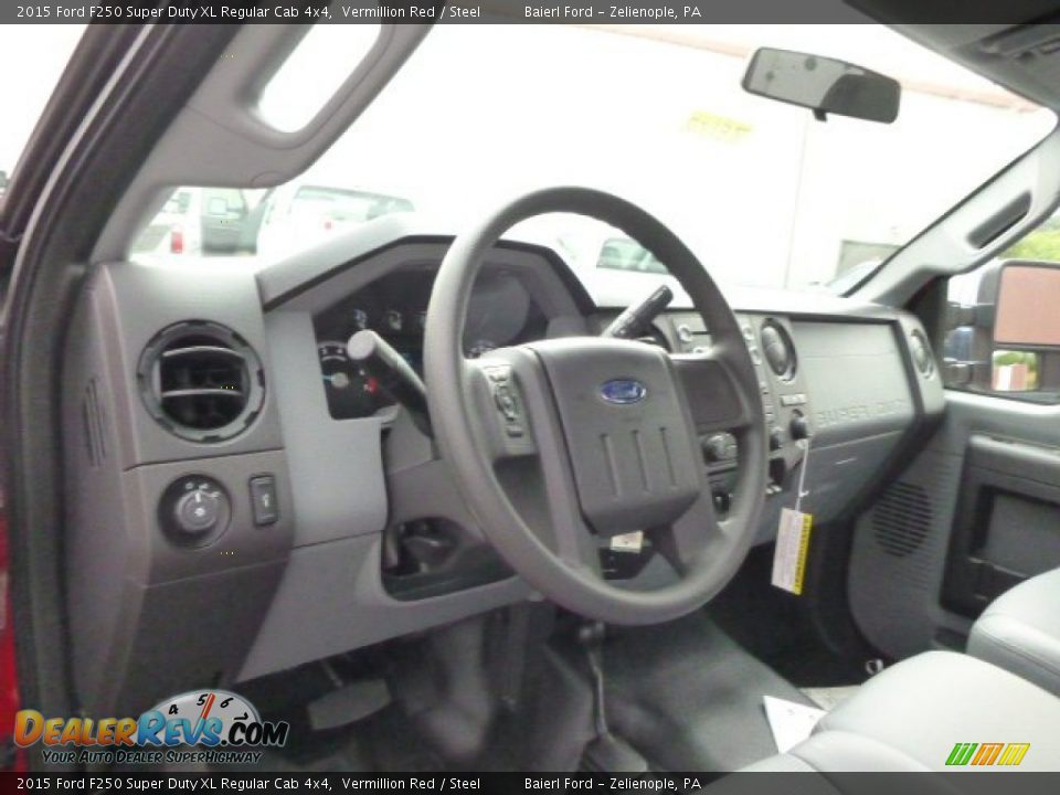2015 Ford F250 Super Duty XL Regular Cab 4x4 Vermillion Red / Steel Photo #12