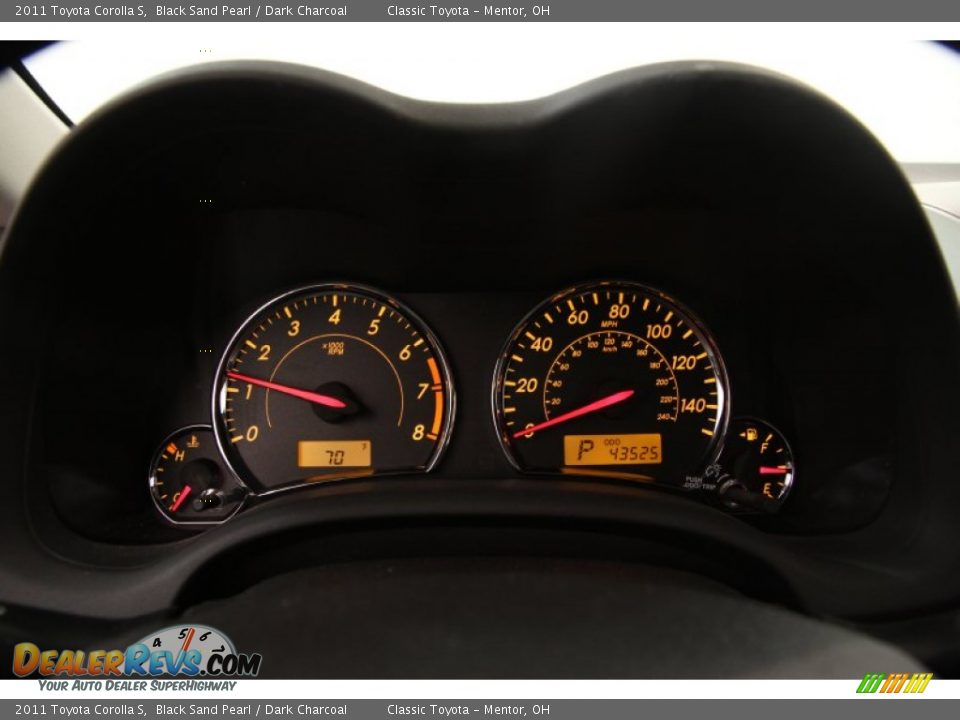 2011 Toyota Corolla S Black Sand Pearl / Dark Charcoal Photo #7