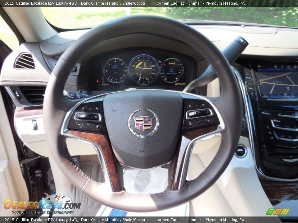 2015 Cadillac Escalade ESV Luxury 4WD Steering Wheel Photo #13