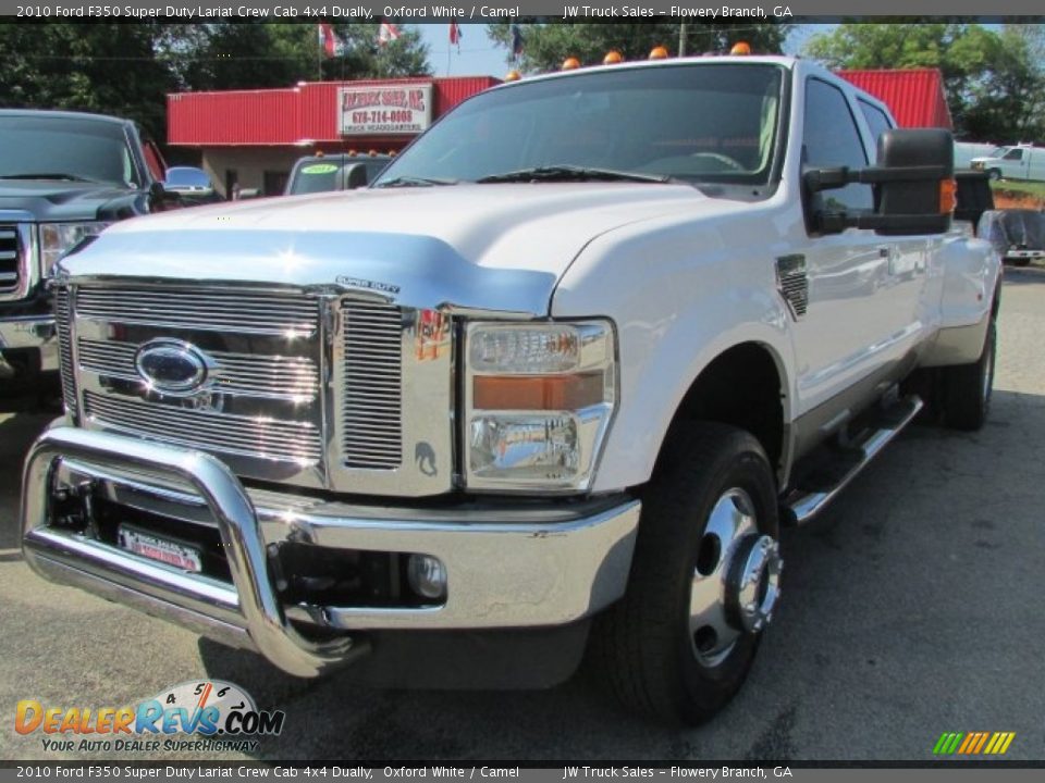2010 Ford F350 Super Duty Lariat Crew Cab 4x4 Dually Oxford White / Camel Photo #1