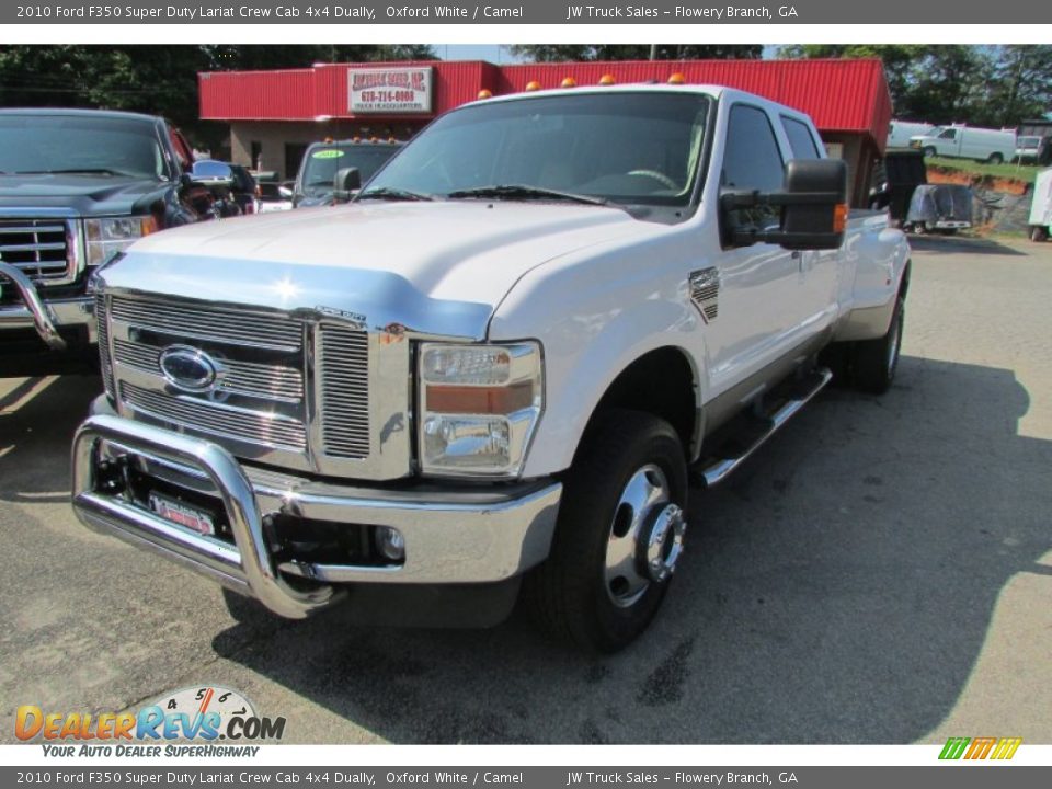 2010 Ford F350 Super Duty Lariat Crew Cab 4x4 Dually Oxford White / Camel Photo #2