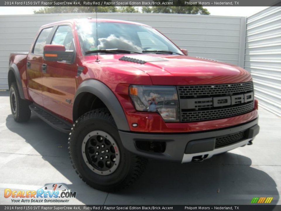 2014 Ford F150 SVT Raptor SuperCrew 4x4 Ruby Red / Raptor Special Edition Black/Brick Accent Photo #1