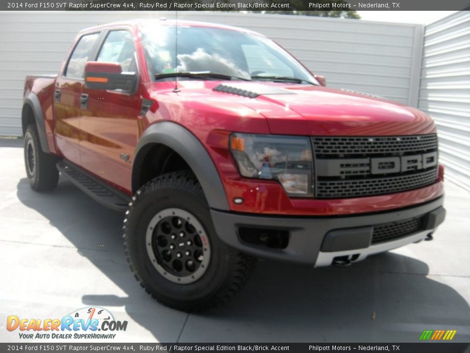 2014 Ford F150 SVT Raptor SuperCrew 4x4 Ruby Red / Raptor Special Edition Black/Brick Accent Photo #2