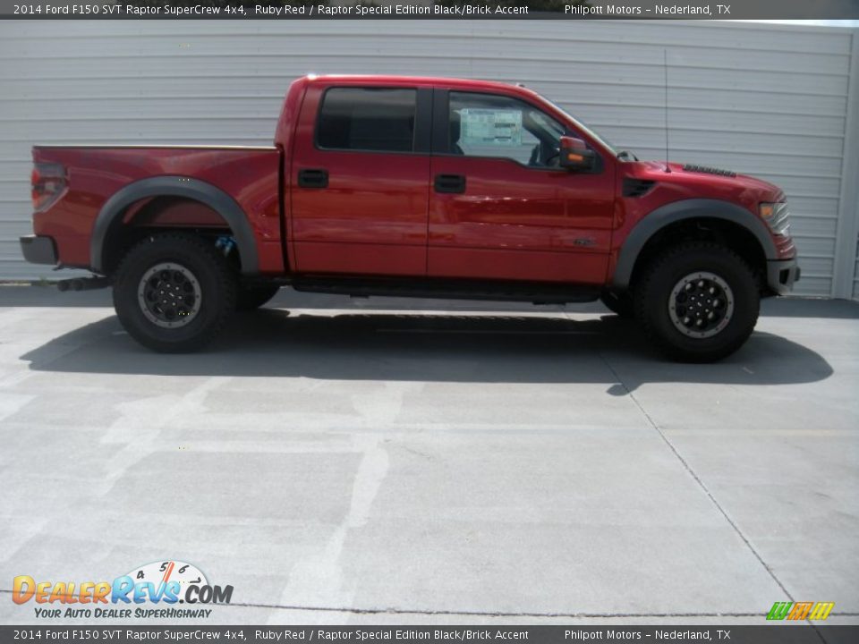 2014 Ford F150 SVT Raptor SuperCrew 4x4 Ruby Red / Raptor Special Edition Black/Brick Accent Photo #3