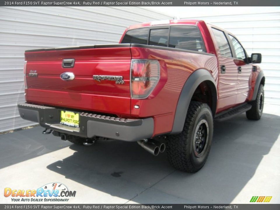 2014 Ford F150 SVT Raptor SuperCrew 4x4 Ruby Red / Raptor Special Edition Black/Brick Accent Photo #4