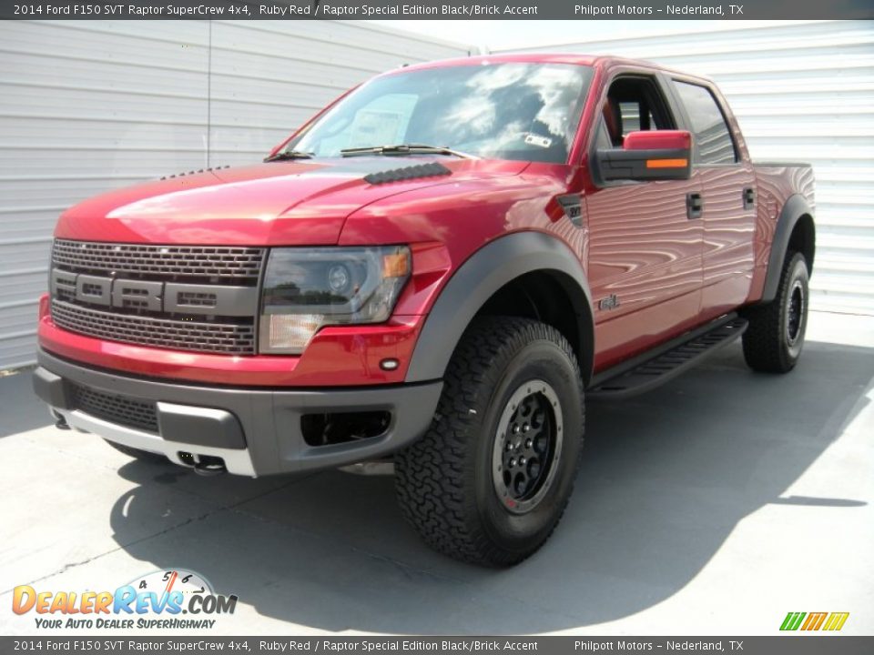 2014 Ford F150 SVT Raptor SuperCrew 4x4 Ruby Red / Raptor Special Edition Black/Brick Accent Photo #7