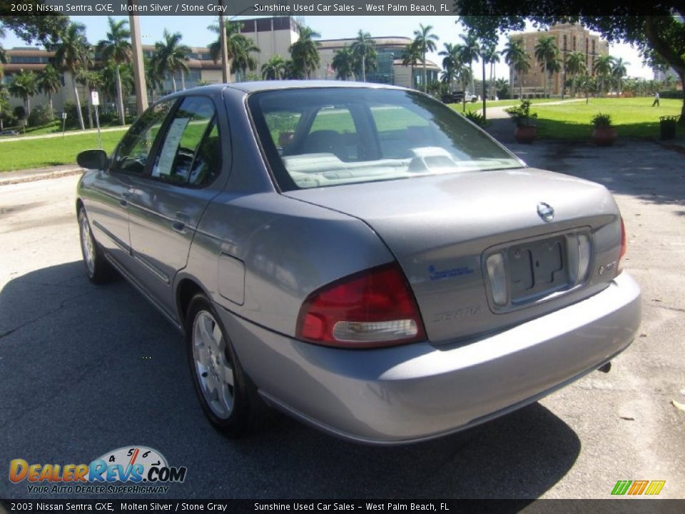 2003 Nissan Sentra GXE Molten Silver / Stone Gray Photo #3