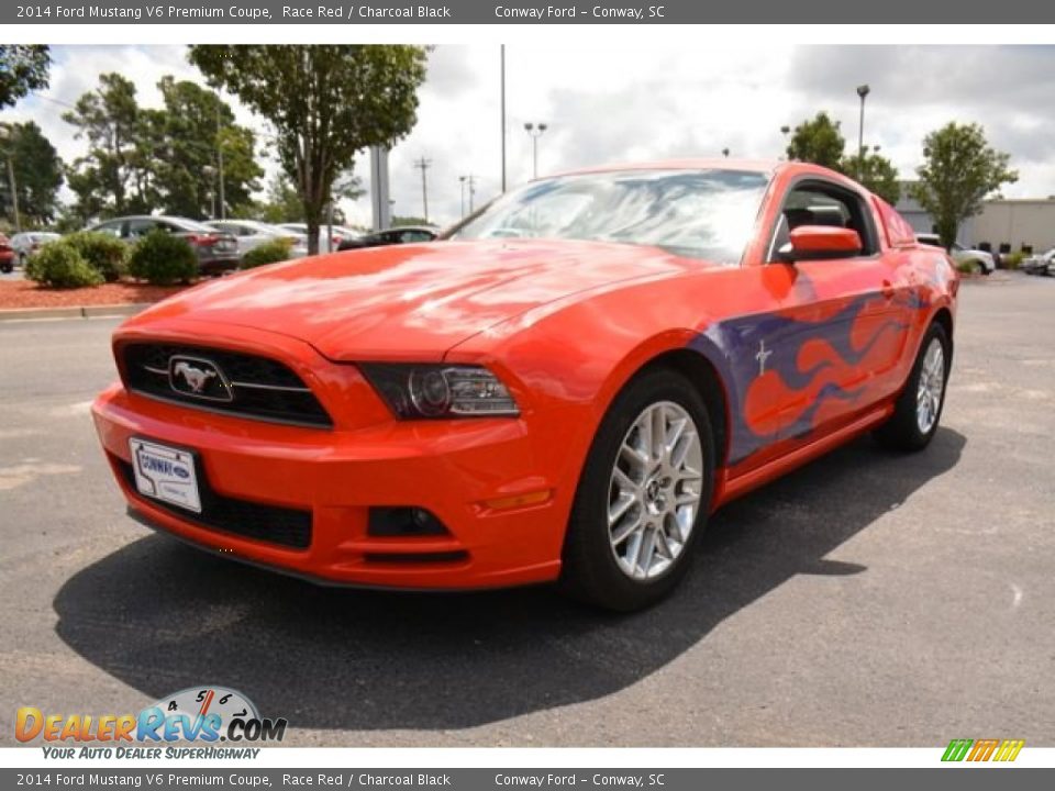 2014 Ford Mustang V6 Premium Coupe Race Red / Charcoal Black Photo #1