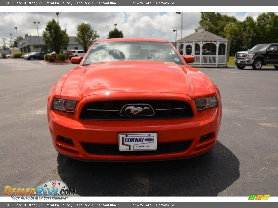 2014 Ford Mustang V6 Premium Coupe Race Red / Charcoal Black Photo #2