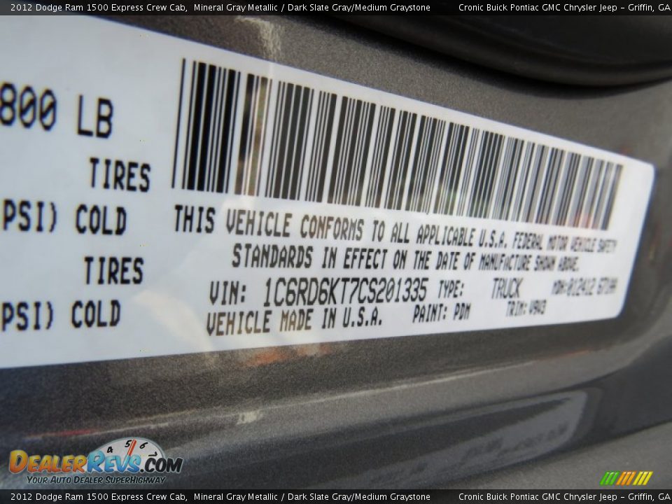 2012 Dodge Ram 1500 Express Crew Cab Mineral Gray Metallic / Dark Slate Gray/Medium Graystone Photo #24