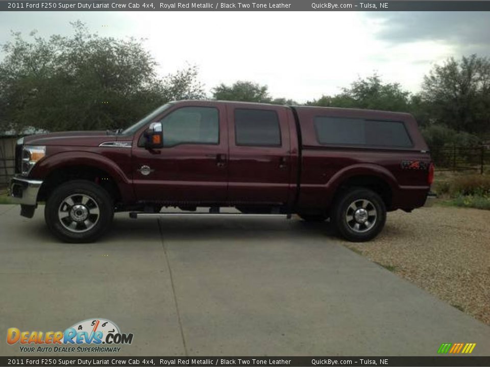2011 Ford F250 Super Duty Lariat Crew Cab 4x4 Royal Red Metallic / Black Two Tone Leather Photo #1