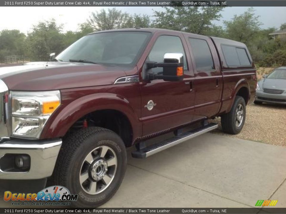2011 Ford F250 Super Duty Lariat Crew Cab 4x4 Royal Red Metallic / Black Two Tone Leather Photo #2