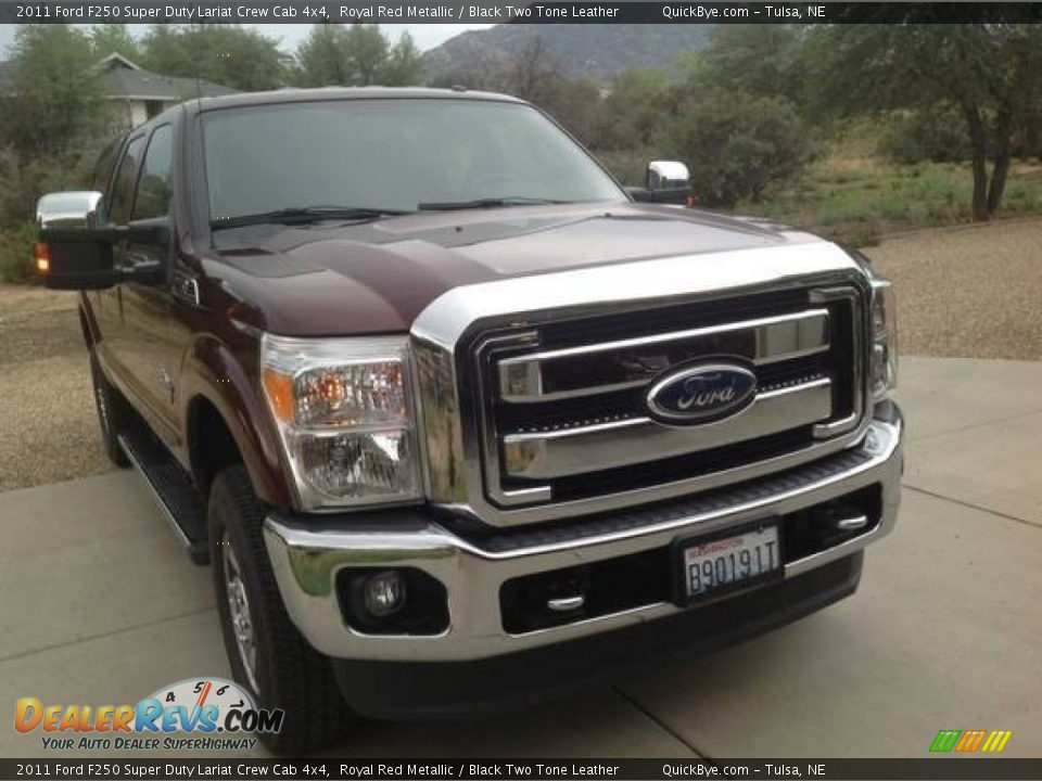 2011 Ford F250 Super Duty Lariat Crew Cab 4x4 Royal Red Metallic / Black Two Tone Leather Photo #4