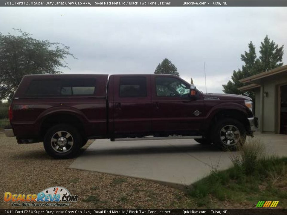 2011 Ford F250 Super Duty Lariat Crew Cab 4x4 Royal Red Metallic / Black Two Tone Leather Photo #5