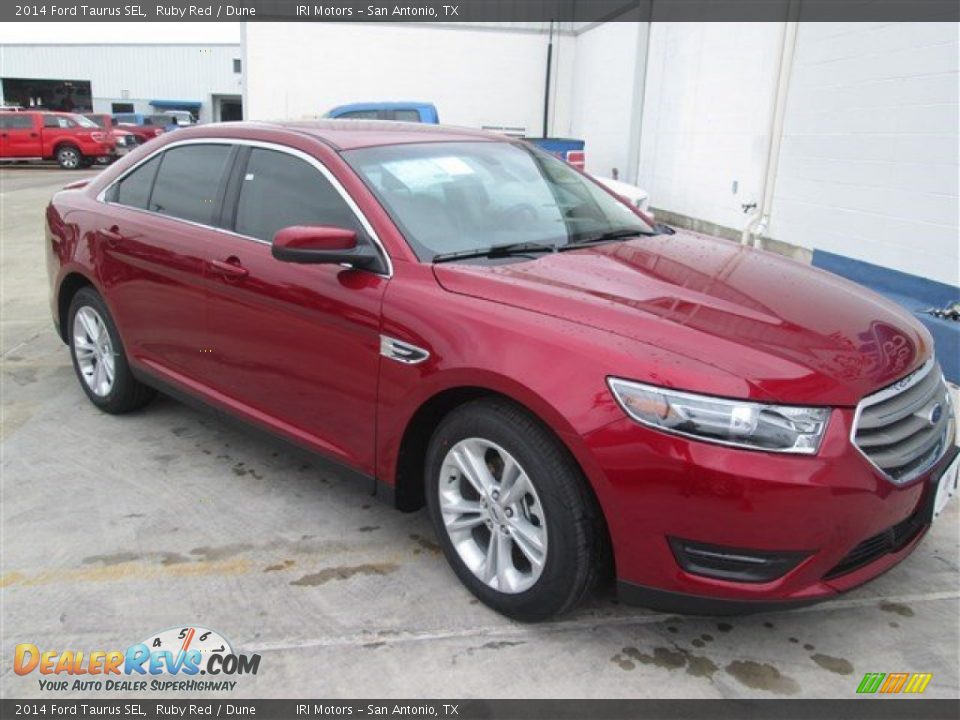 2014 Ford Taurus SEL Ruby Red / Dune Photo #2