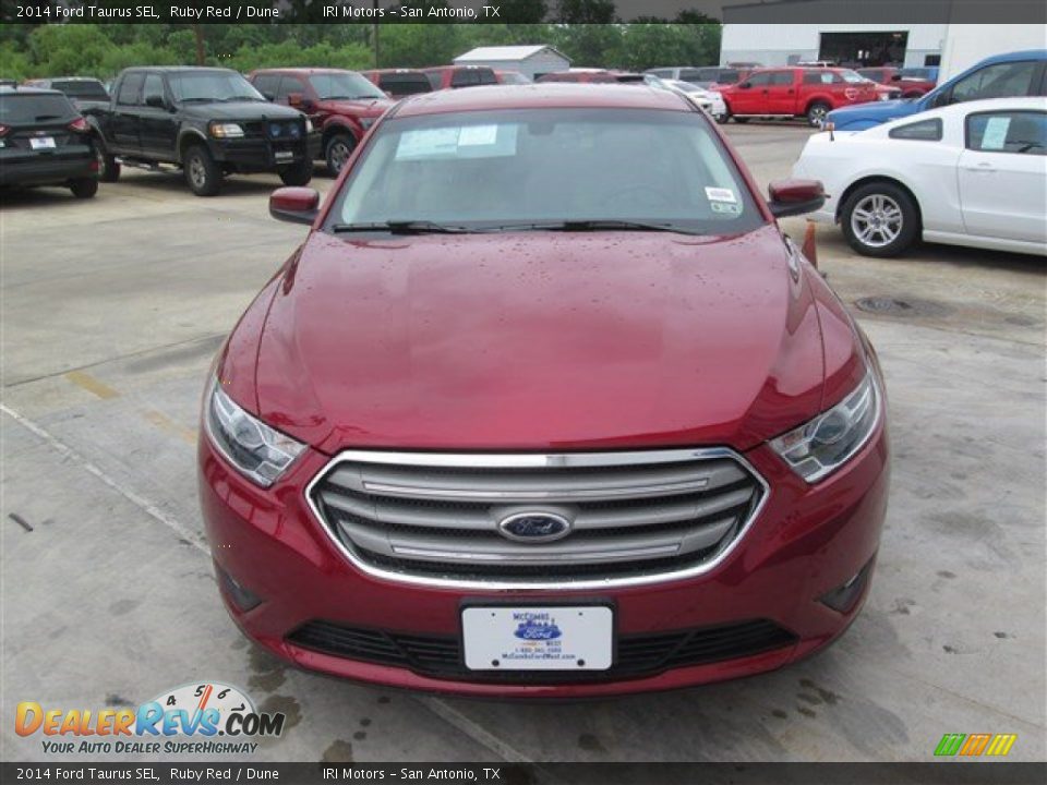 2014 Ford Taurus SEL Ruby Red / Dune Photo #3