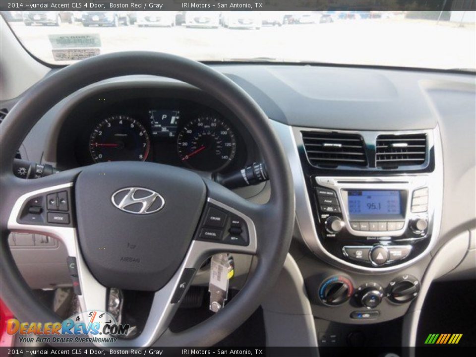 2014 Hyundai Accent GLS 4 Door Boston Red / Gray Photo #7
