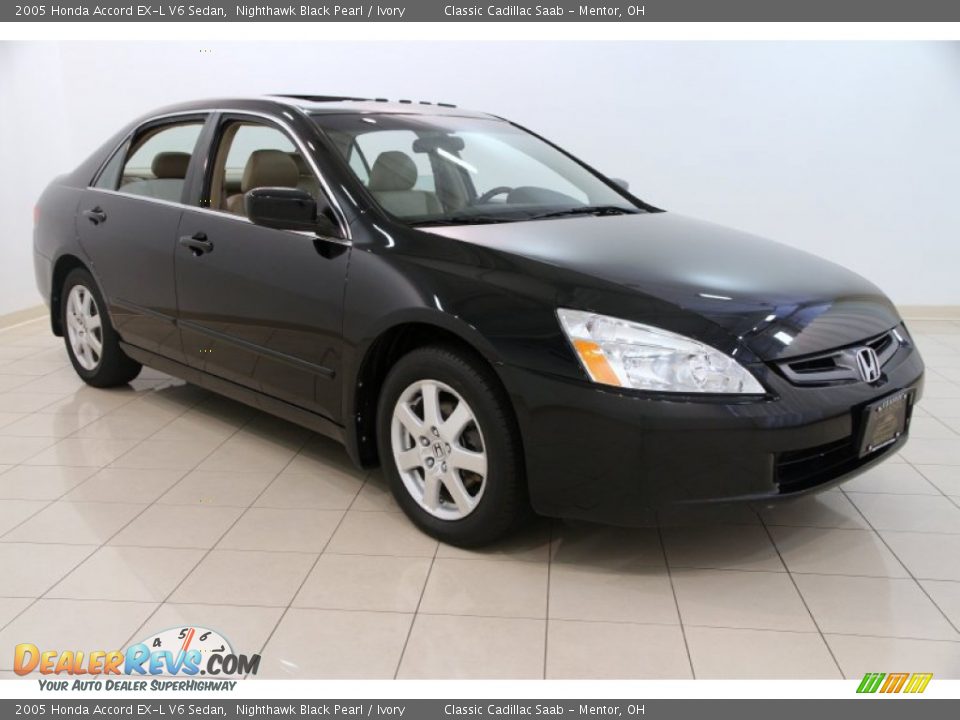 2005 Honda Accord EX-L V6 Sedan Nighthawk Black Pearl / Ivory Photo #1