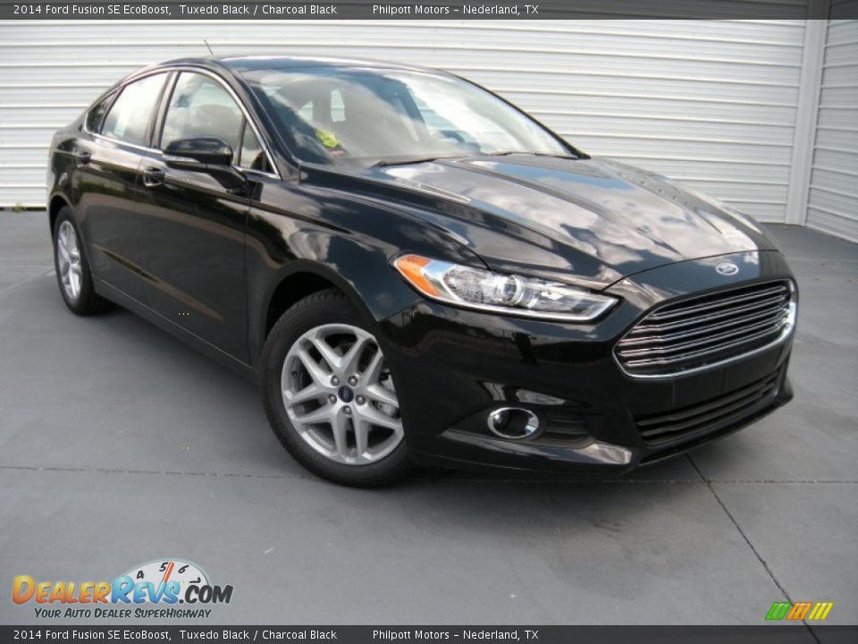 2014 Ford Fusion SE EcoBoost Tuxedo Black / Charcoal Black Photo #1