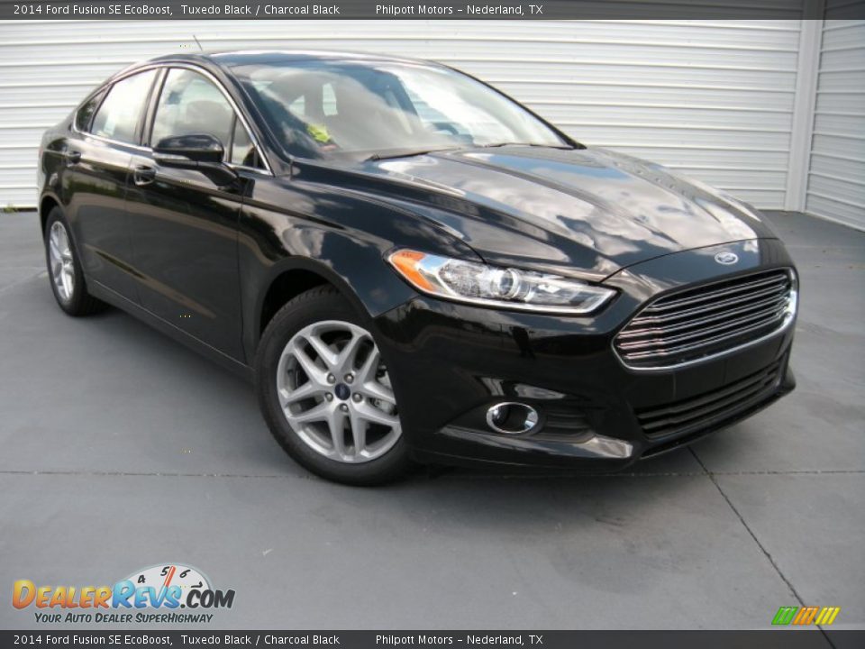 2014 Ford Fusion SE EcoBoost Tuxedo Black / Charcoal Black Photo #2
