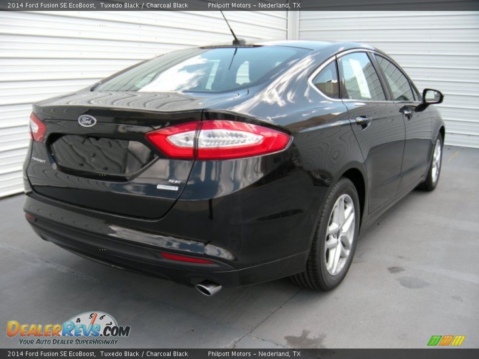 2014 Ford Fusion SE EcoBoost Tuxedo Black / Charcoal Black Photo #4