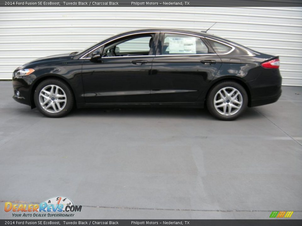 2014 Ford Fusion SE EcoBoost Tuxedo Black / Charcoal Black Photo #6