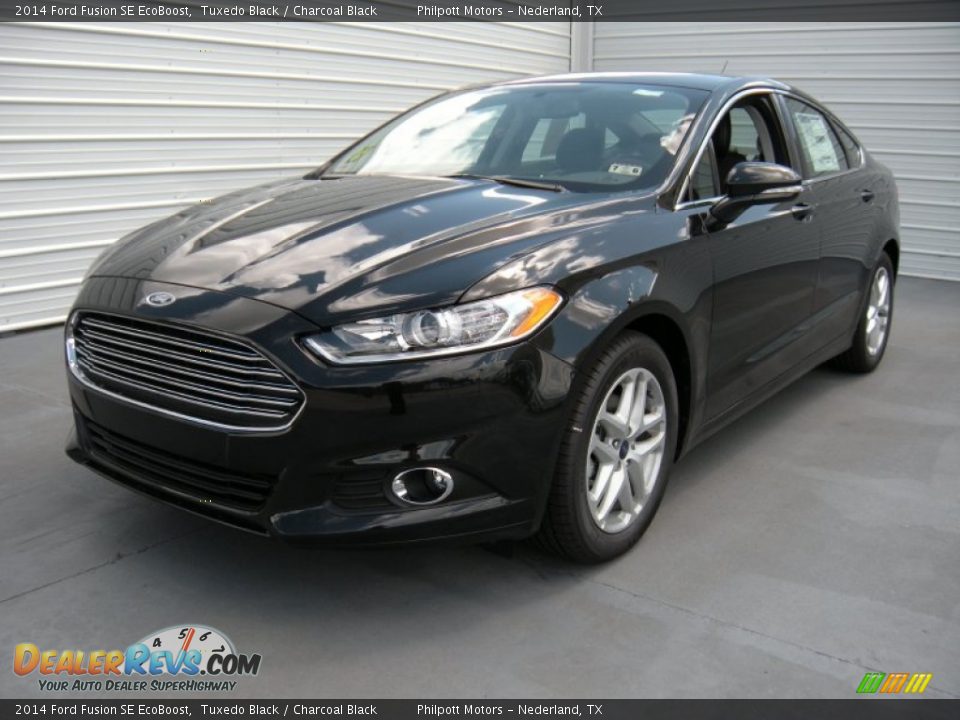 2014 Ford Fusion SE EcoBoost Tuxedo Black / Charcoal Black Photo #7