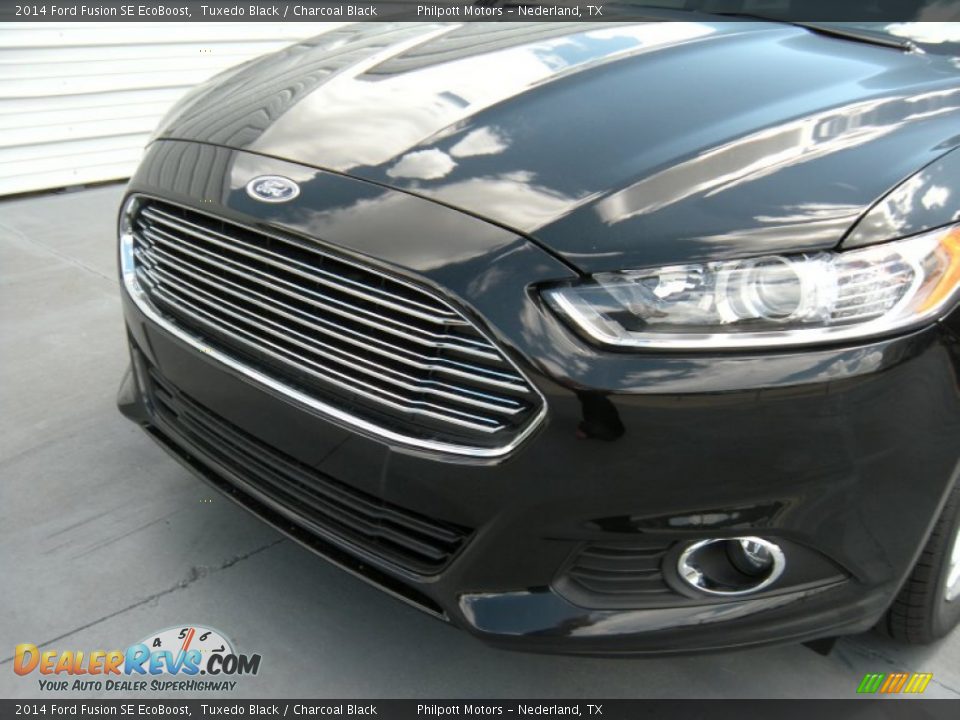 2014 Ford Fusion SE EcoBoost Tuxedo Black / Charcoal Black Photo #10