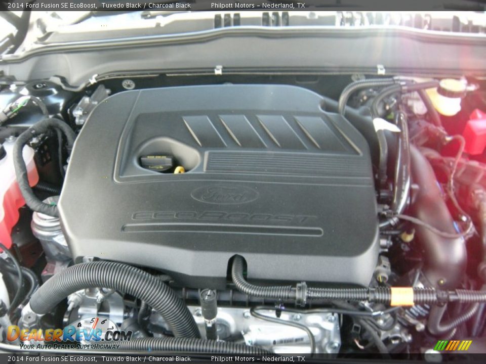 2014 Ford Fusion SE EcoBoost Tuxedo Black / Charcoal Black Photo #17