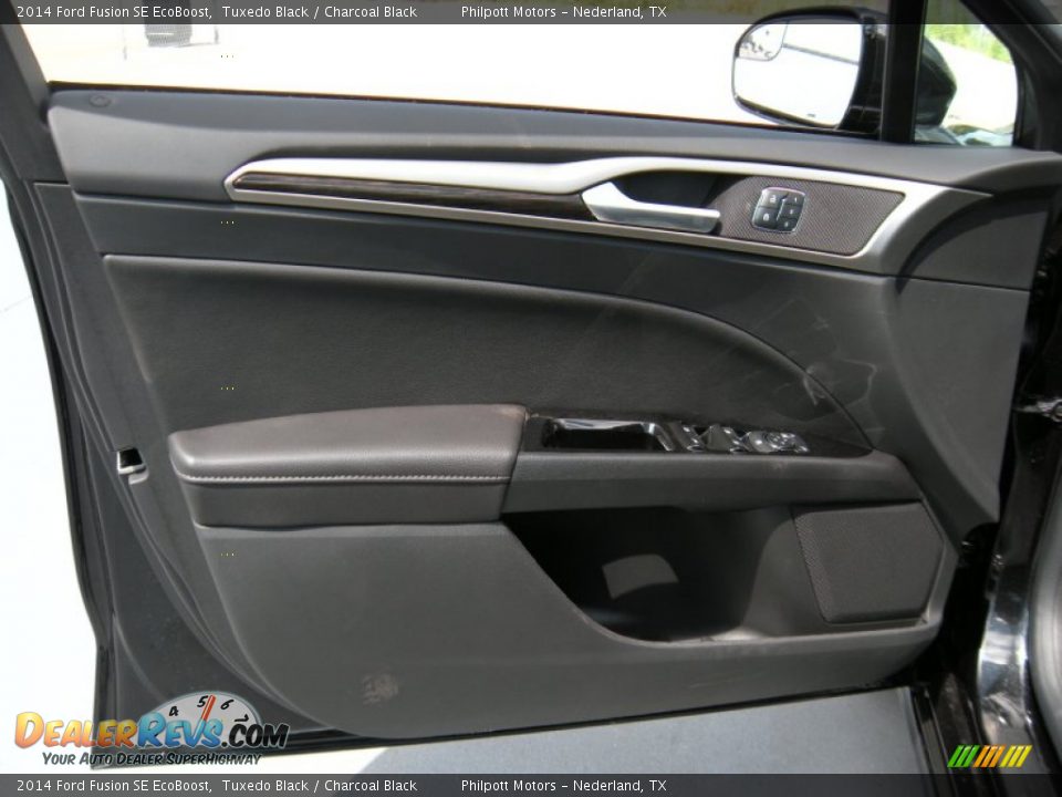 2014 Ford Fusion SE EcoBoost Tuxedo Black / Charcoal Black Photo #21