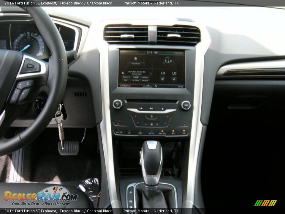 2014 Ford Fusion SE EcoBoost Tuxedo Black / Charcoal Black Photo #26