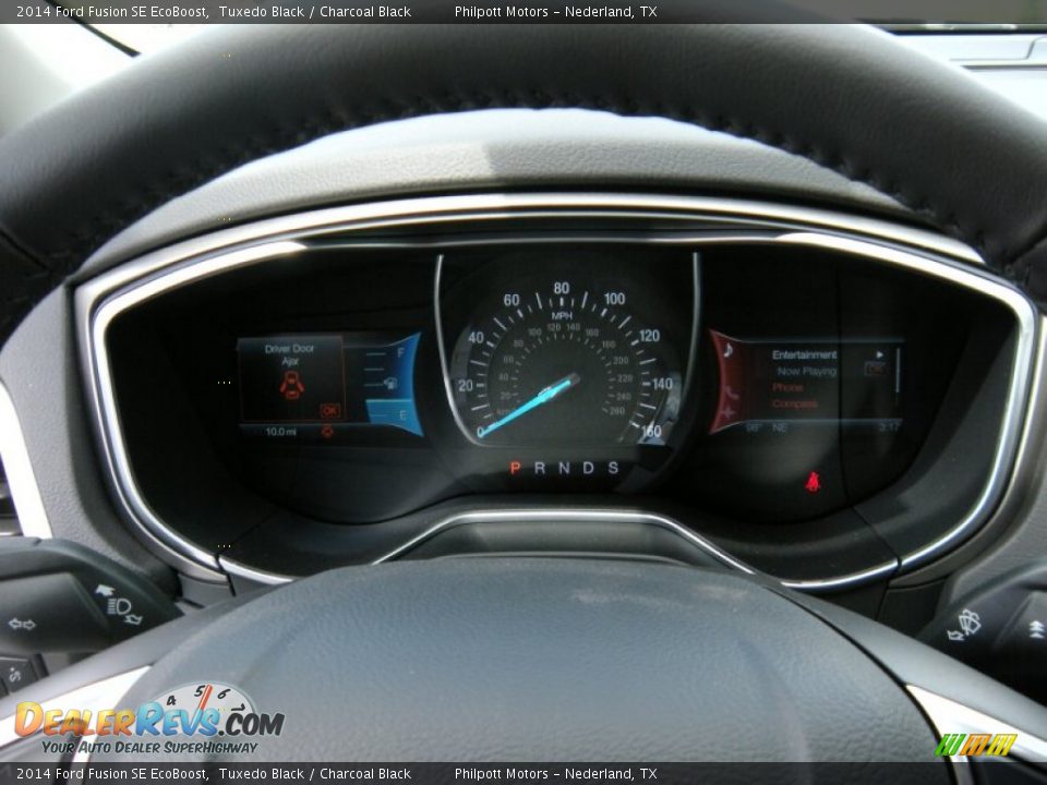2014 Ford Fusion SE EcoBoost Tuxedo Black / Charcoal Black Photo #31