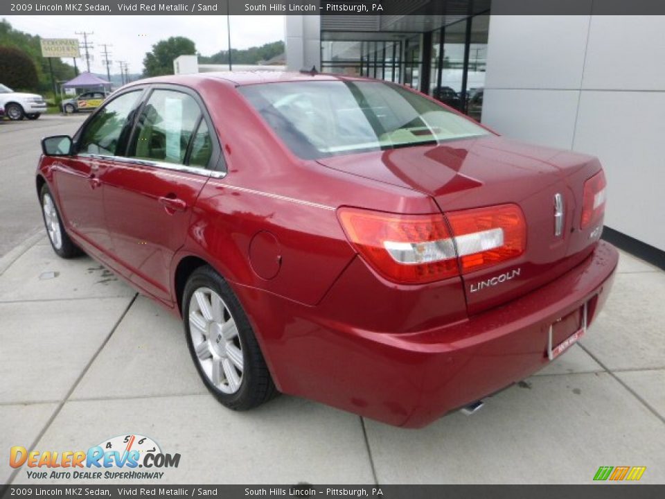 2009 Lincoln MKZ Sedan Vivid Red Metallic / Sand Photo #3