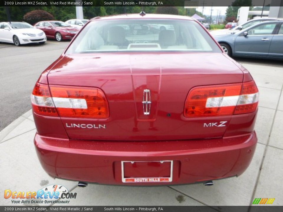 2009 Lincoln MKZ Sedan Vivid Red Metallic / Sand Photo #4