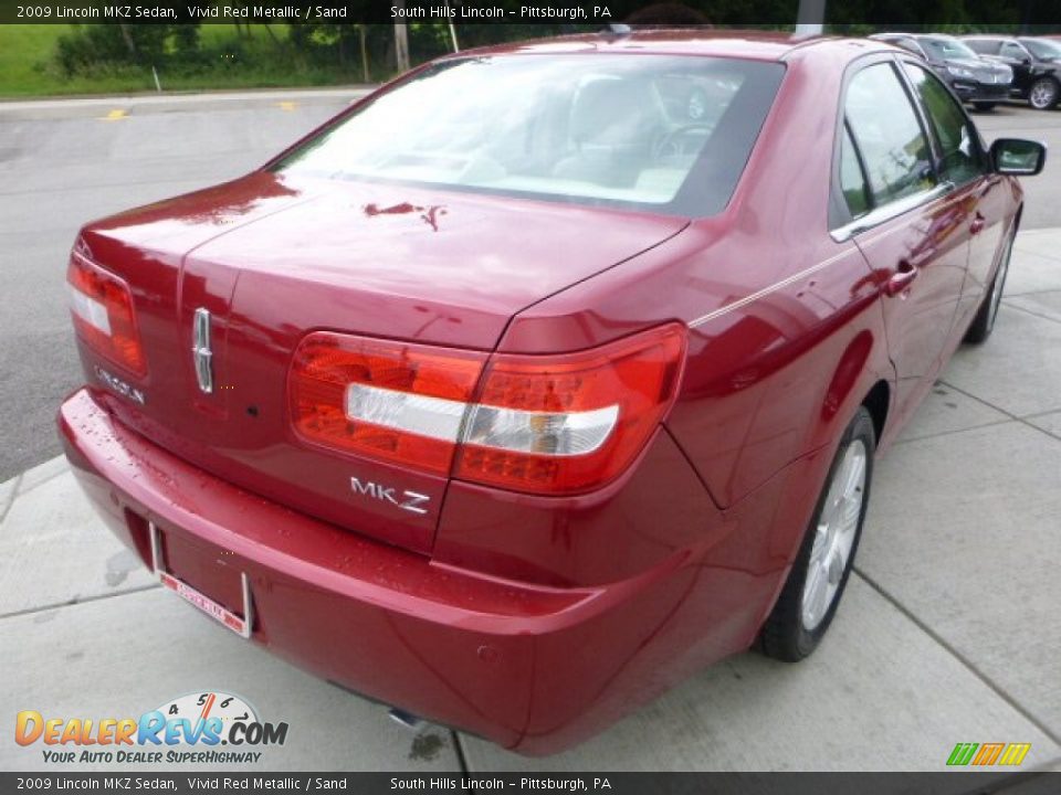 2009 Lincoln MKZ Sedan Vivid Red Metallic / Sand Photo #5